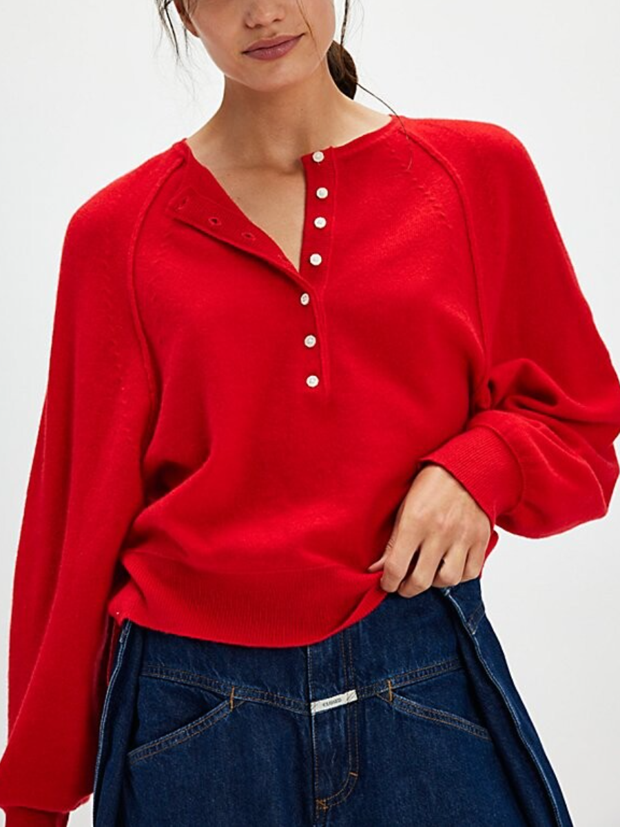 Classic Henley Style Sweater