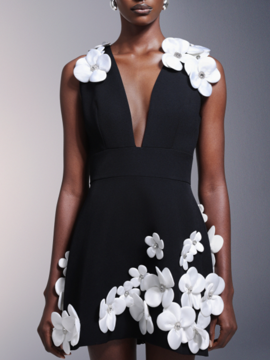 Black And White Classic Color Dress