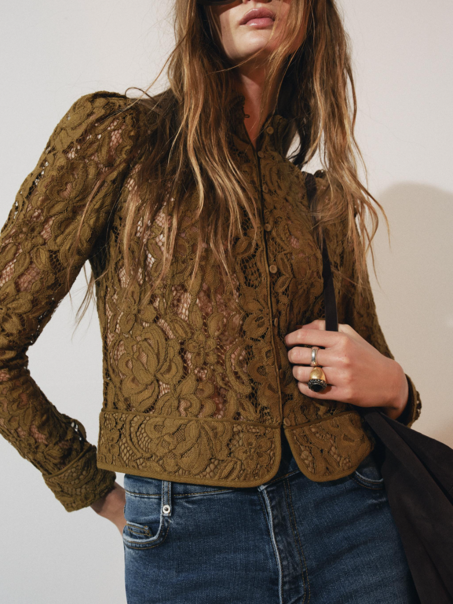 Puff Sleeves Lace Jacket