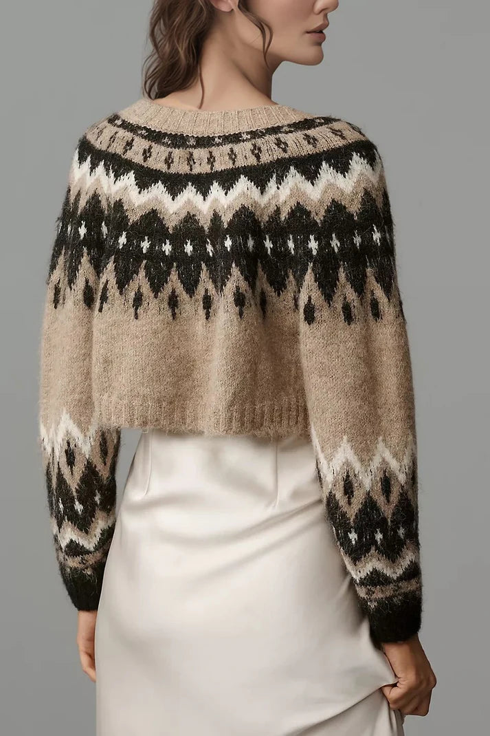 Embellished Fair Isle Cropped Cardigan