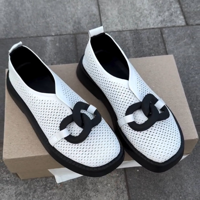 Women's Leather Perforated Loafers