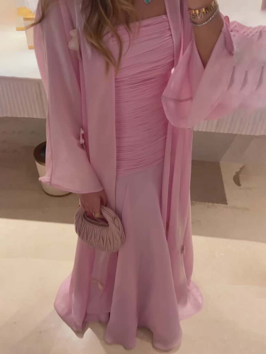 Elegant Butterfly Decorated Cardigan & Dress