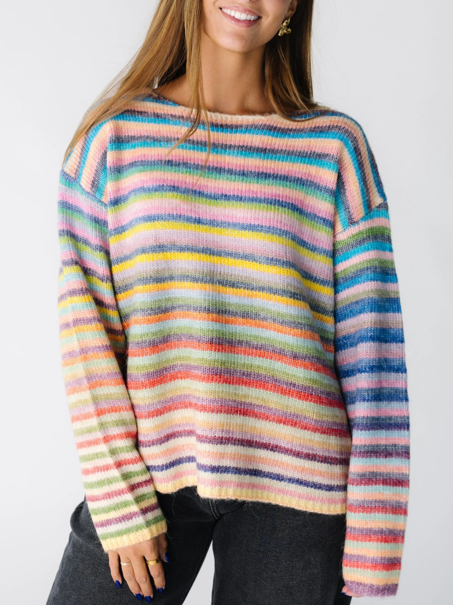 Dream On Striped Pullover Sweater