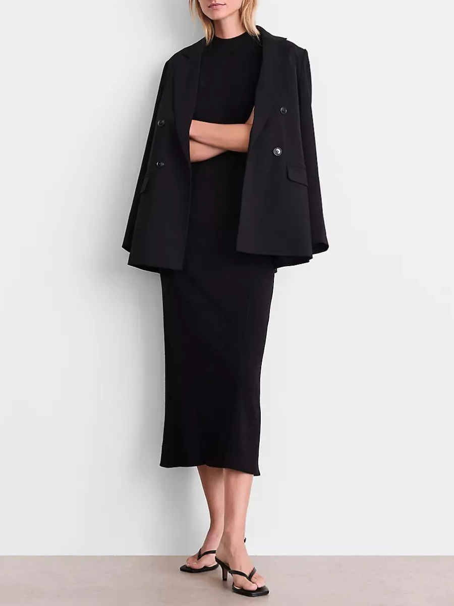 Sleeveless Mock Neck Midi Sweater Dress