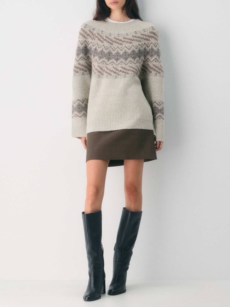 Fair Isle Jacquard Extra-fine Merino Wool Crewneck Sweater