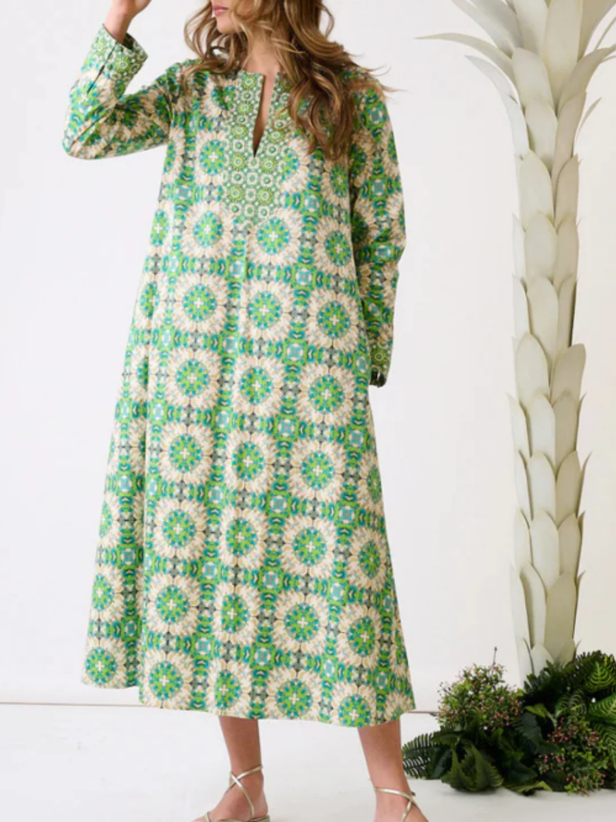 Turtleback Print Casual Loose Dress