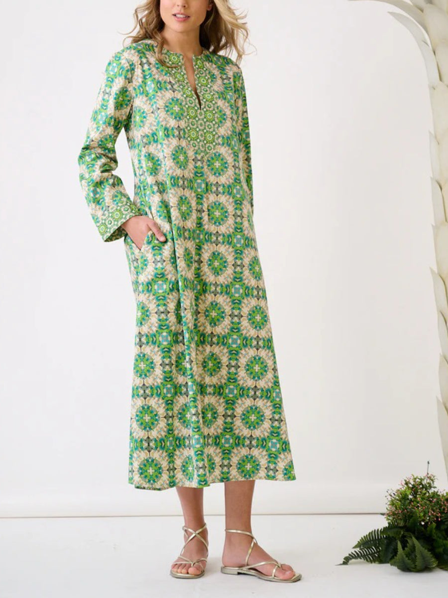 Turtleback Print Casual Loose Dress