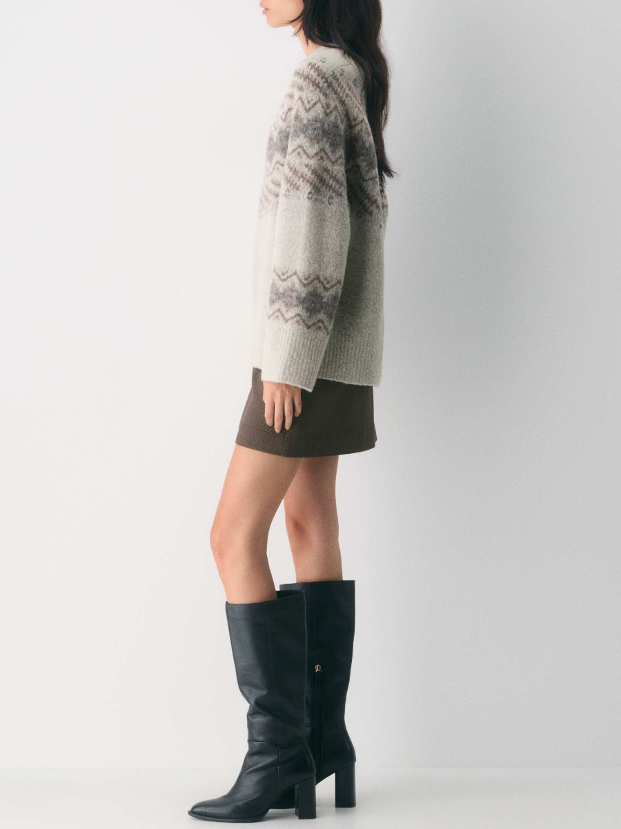 Fair Isle Jacquard Extra-fine Merino Wool Crewneck Sweater