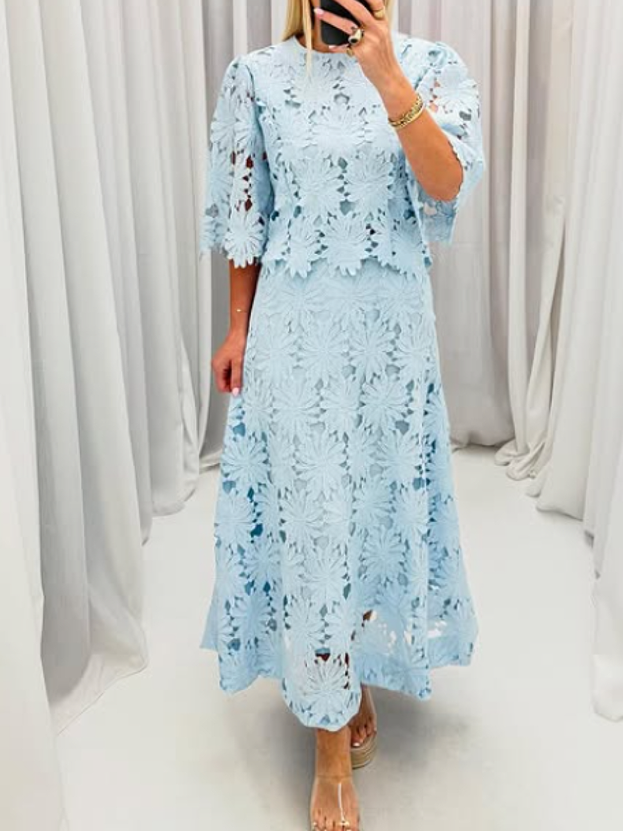 French-style Hollowed-out Two-piece Set