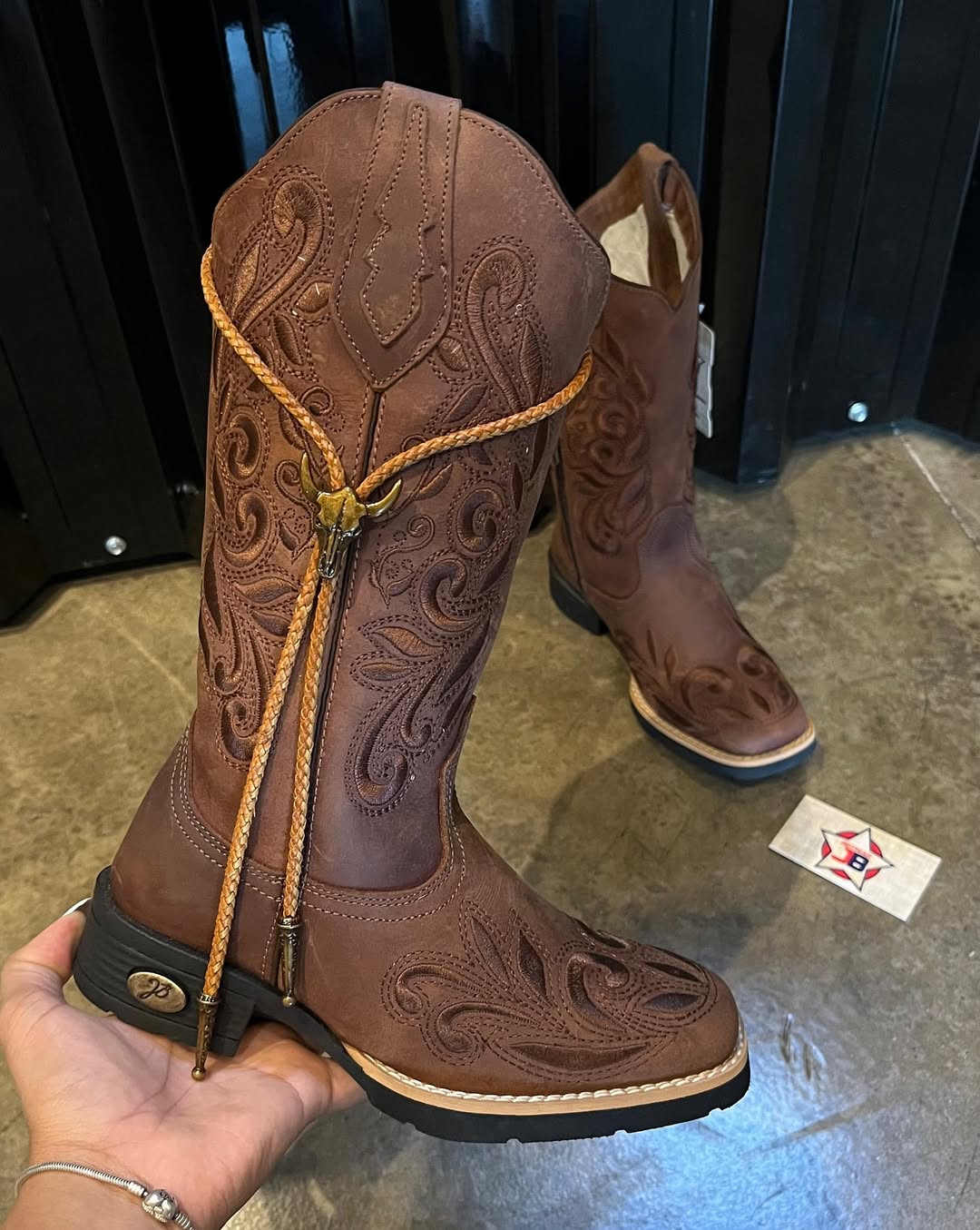 Texan All Black Embroidered Boot