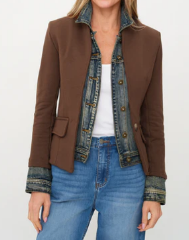 Chic Fake Denim Blazer