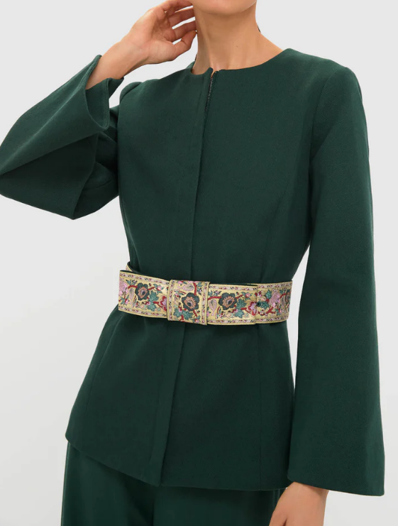 Demure Zip Belt Jacket