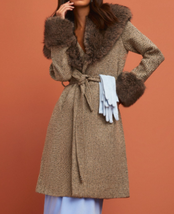 Classic Faux Fur Collar Coat