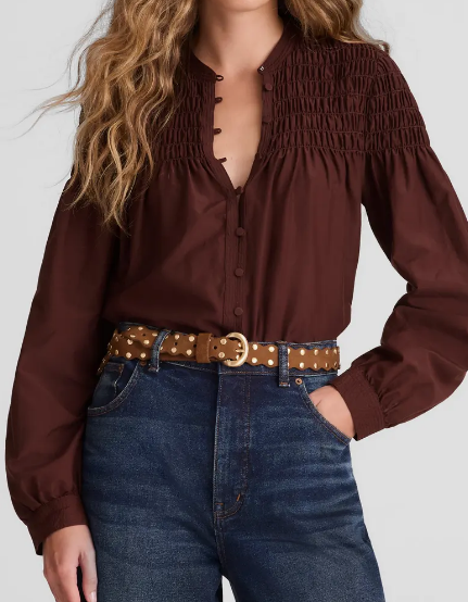 Flattering Brown Blouse