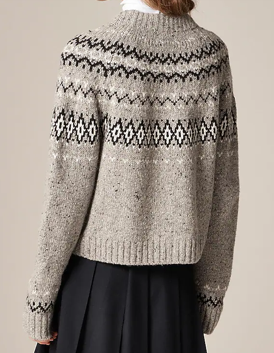 Grey Fair Island Knitted Sweater