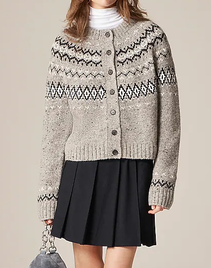 Grey Fair Island Knitted Sweater