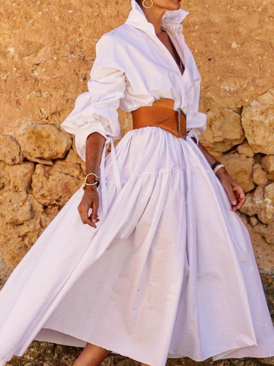 Chic Lapel Casual Dress