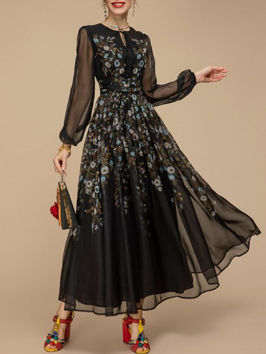 Black Embroidered Maxi Dress