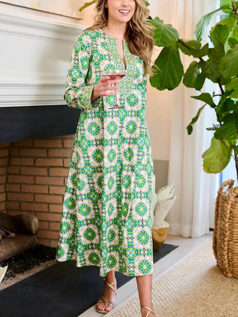 Turtleback Print Casual Loose Dress