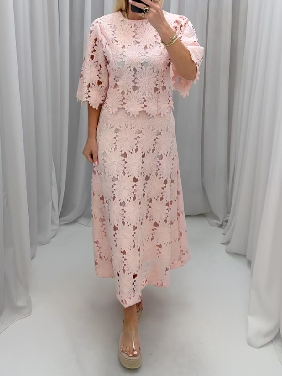 French-style Hollowed-out Two-piece Set