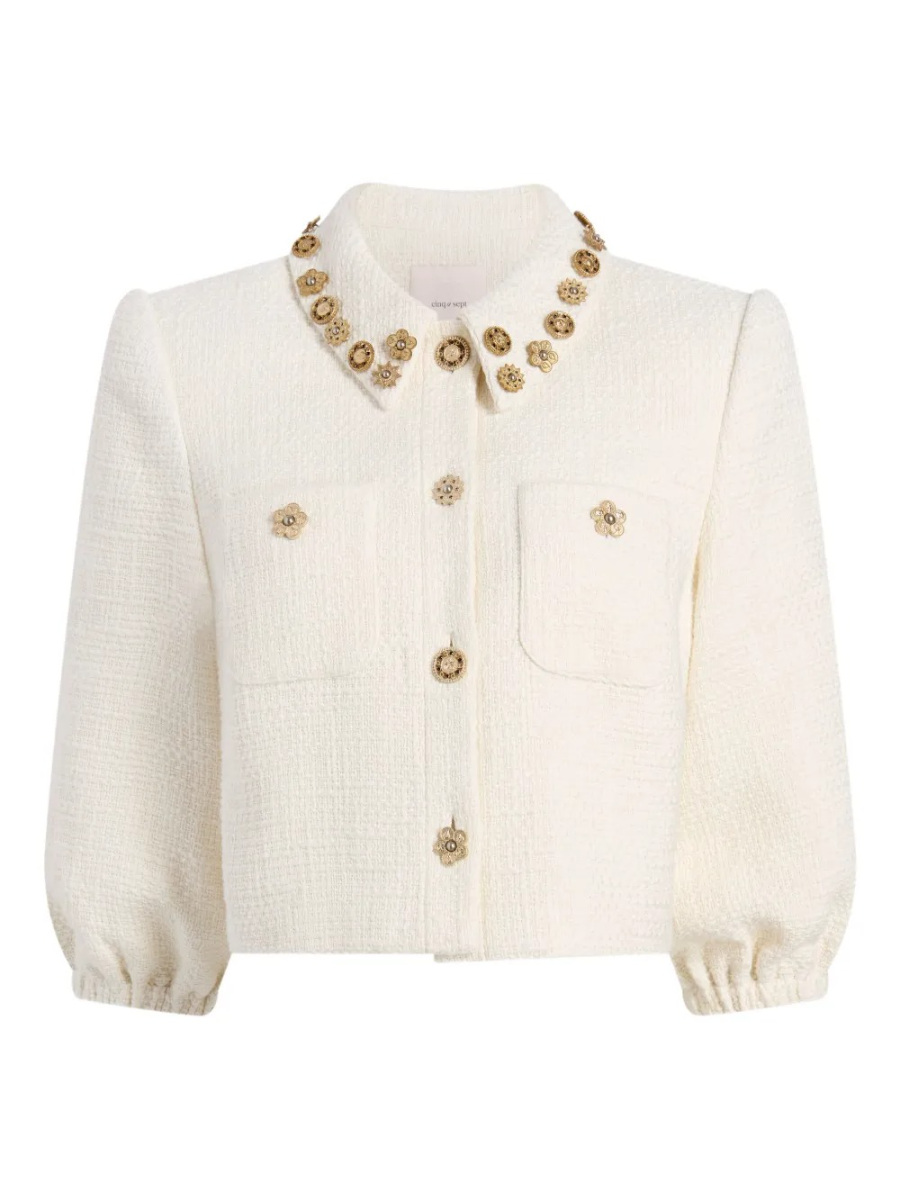 Embellished Puff Sleeve Jacket