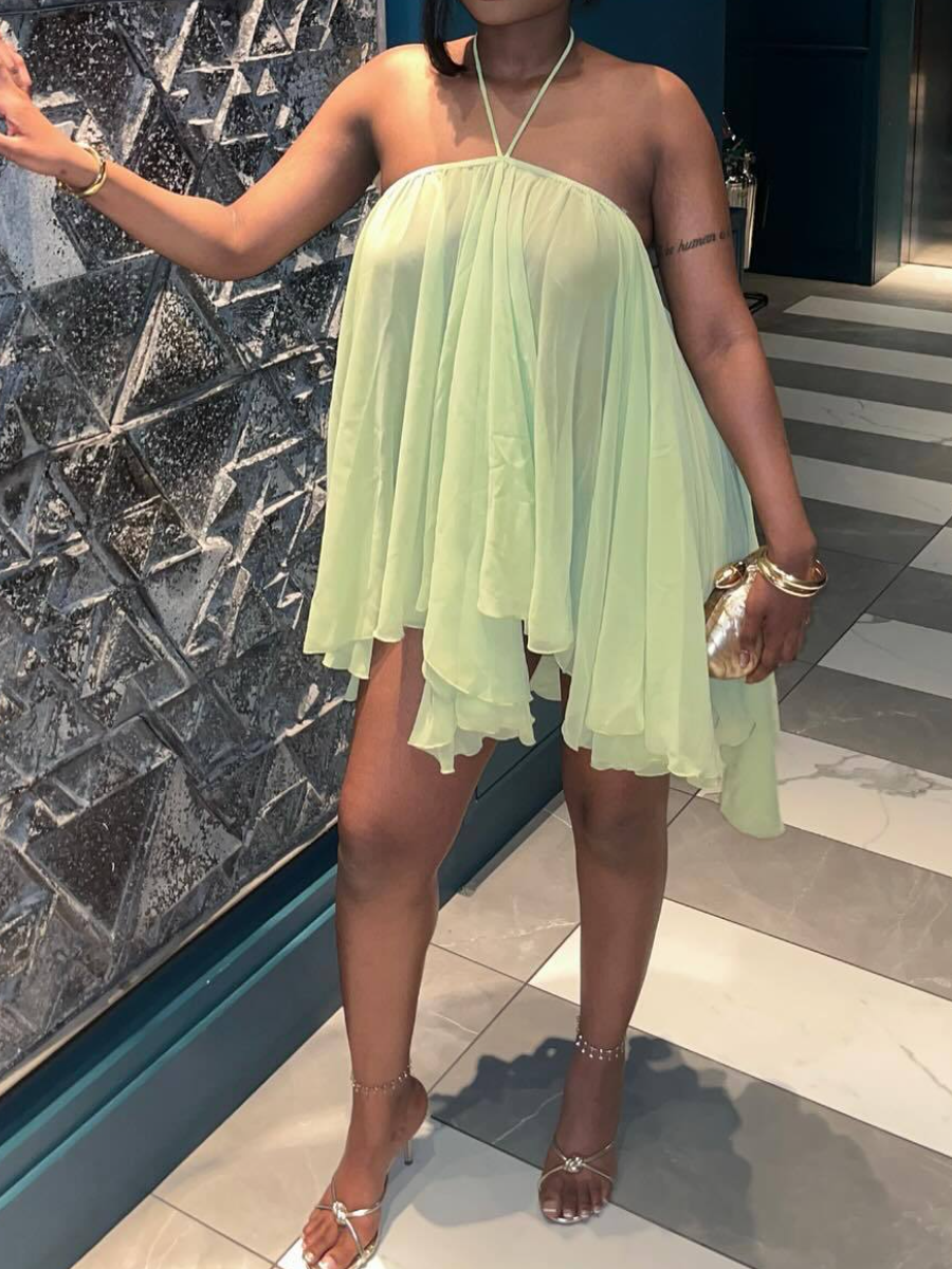Sexy Halter Neck Loose Mini Dress