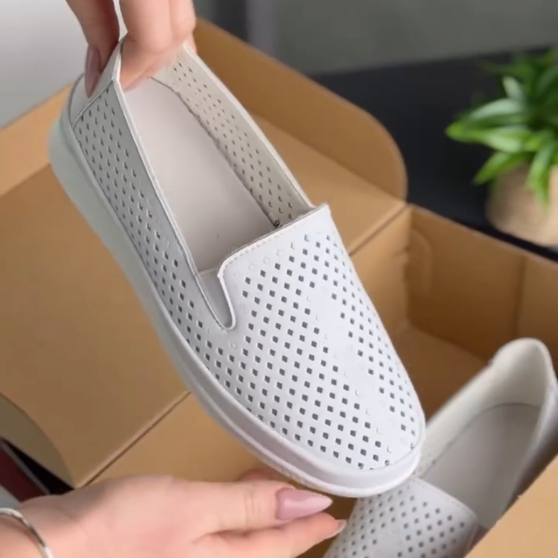 Women's Perforated Leather Loafers