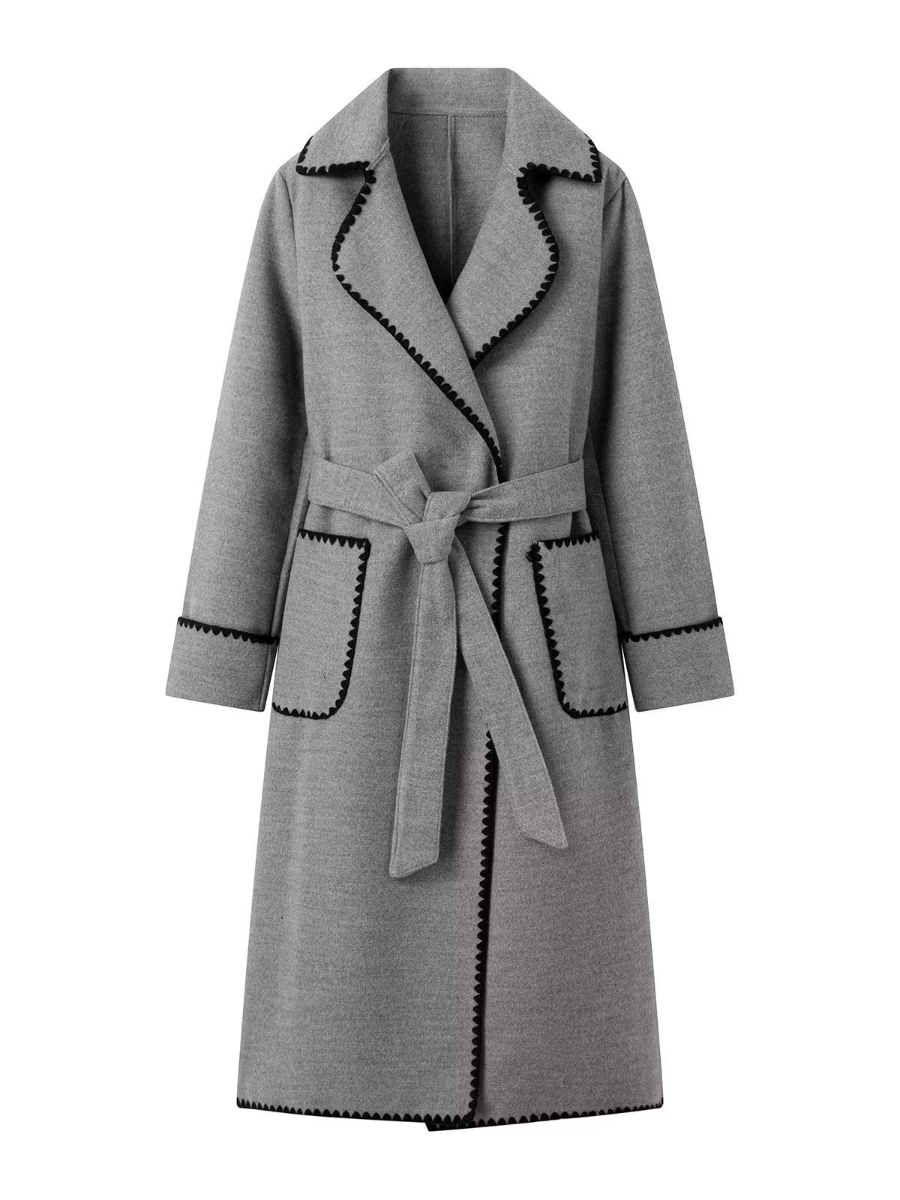 Chic Embroidered Colorblock Coat