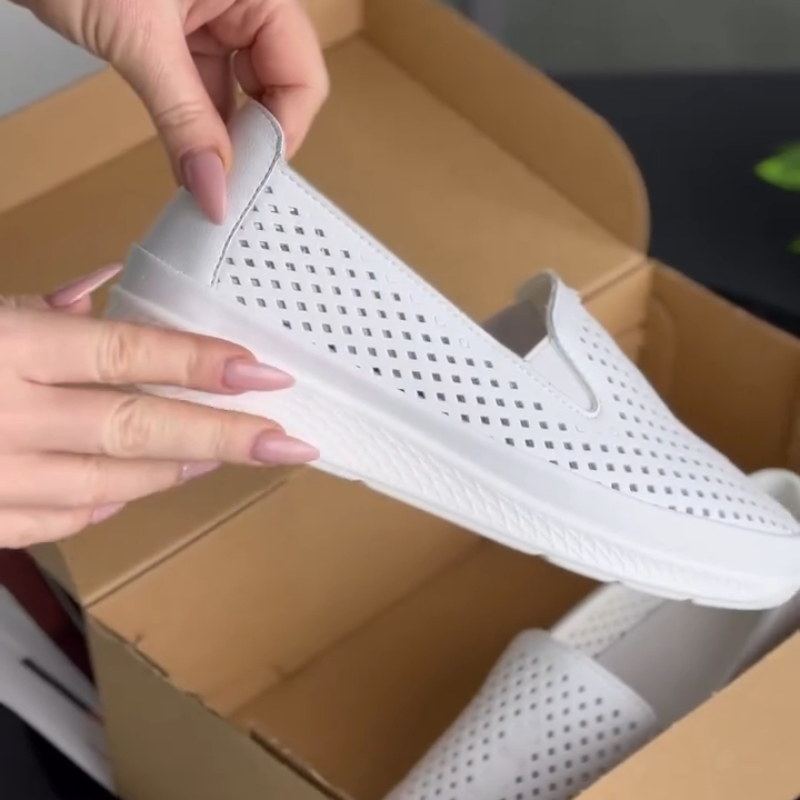 Women's Perforated Leather Loafers