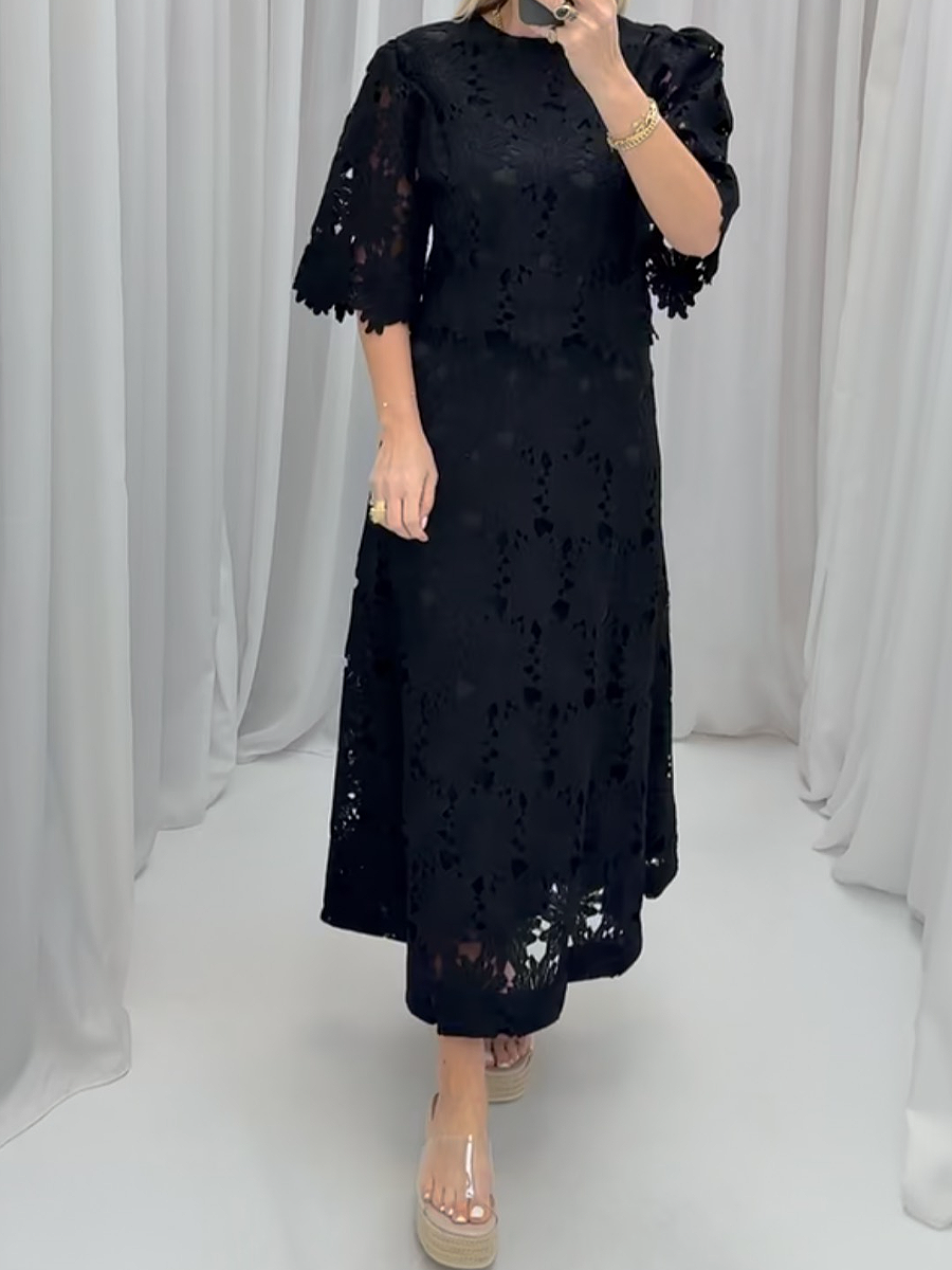 French-style Hollowed-out Two-piece Set