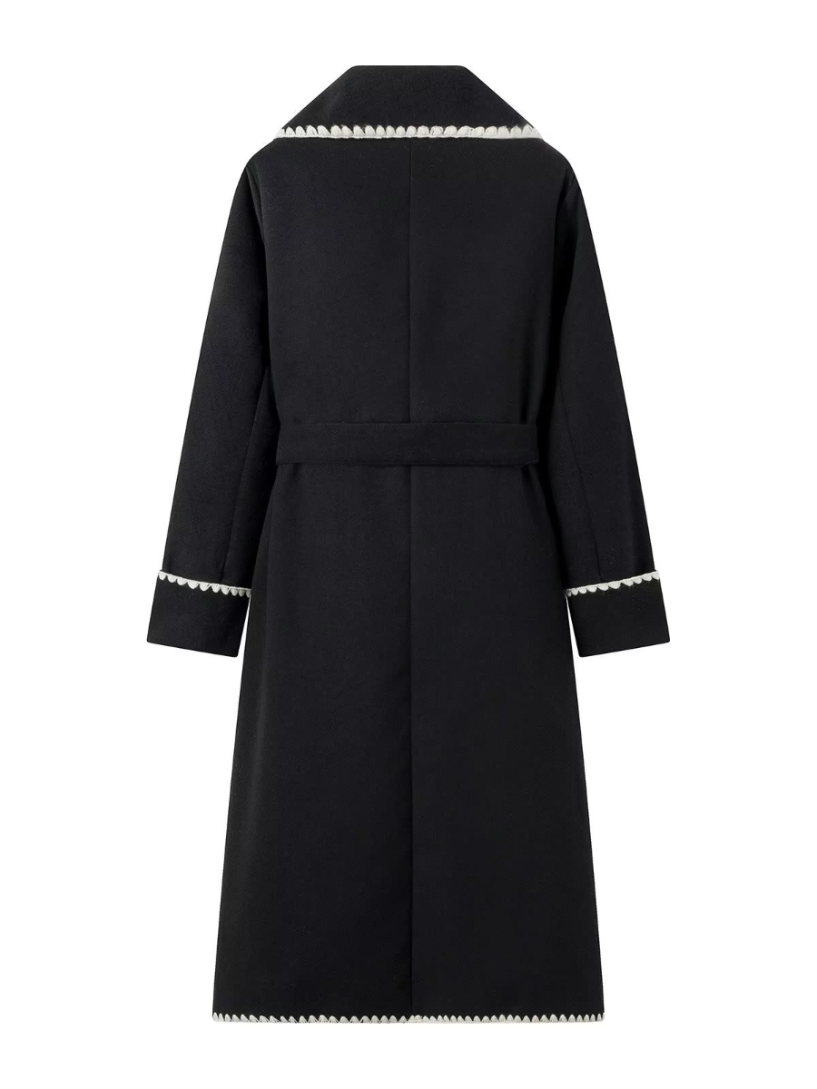 Chic Embroidered Colorblock Coat