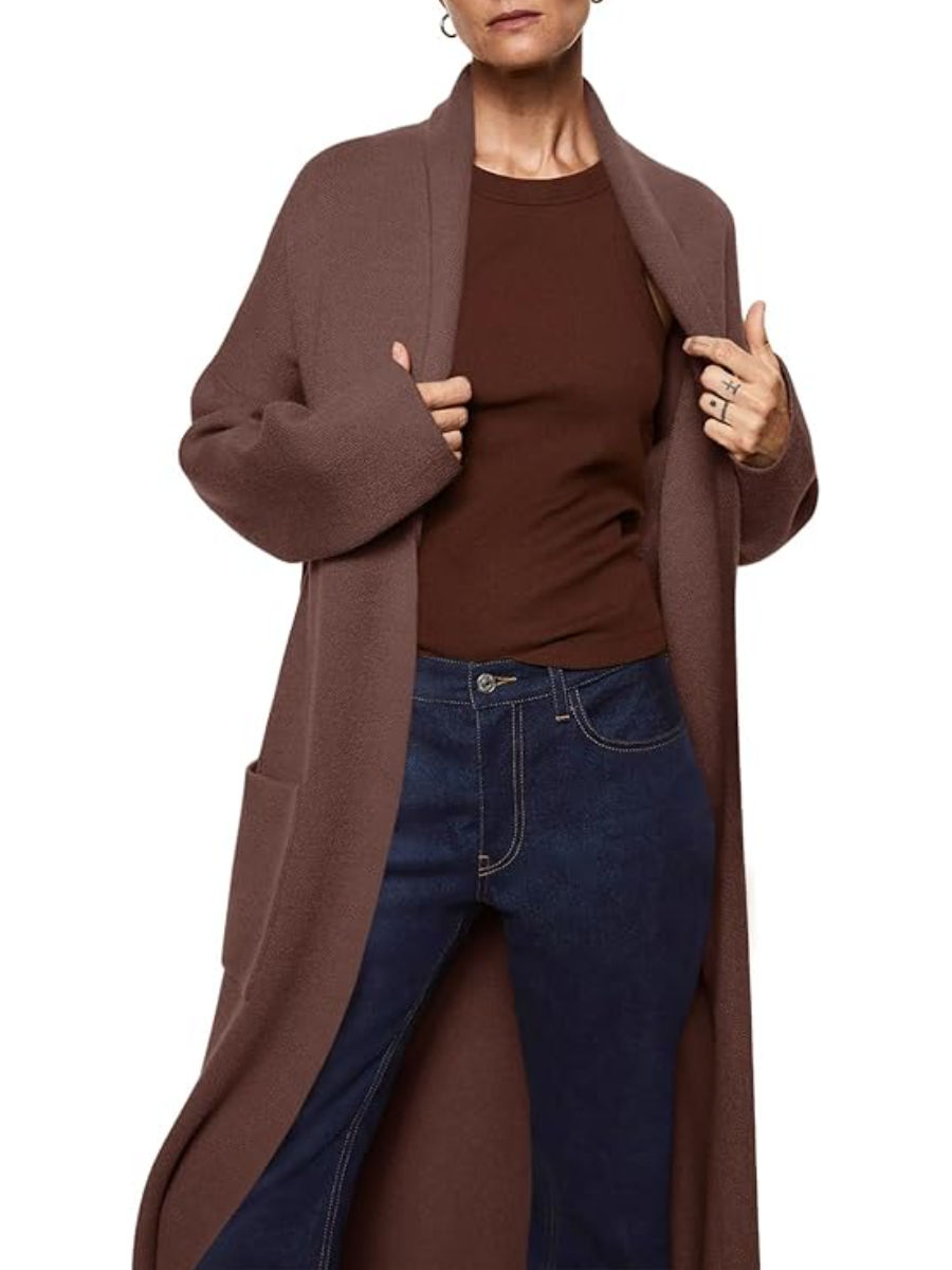 Open Front Oversized Knitted Sweater Coat