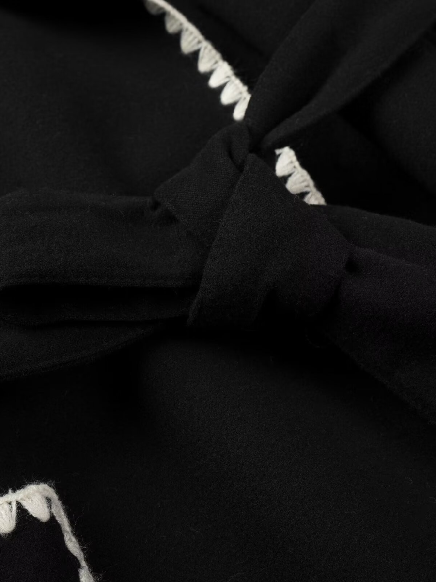 Chic Embroidered Colorblock Coat