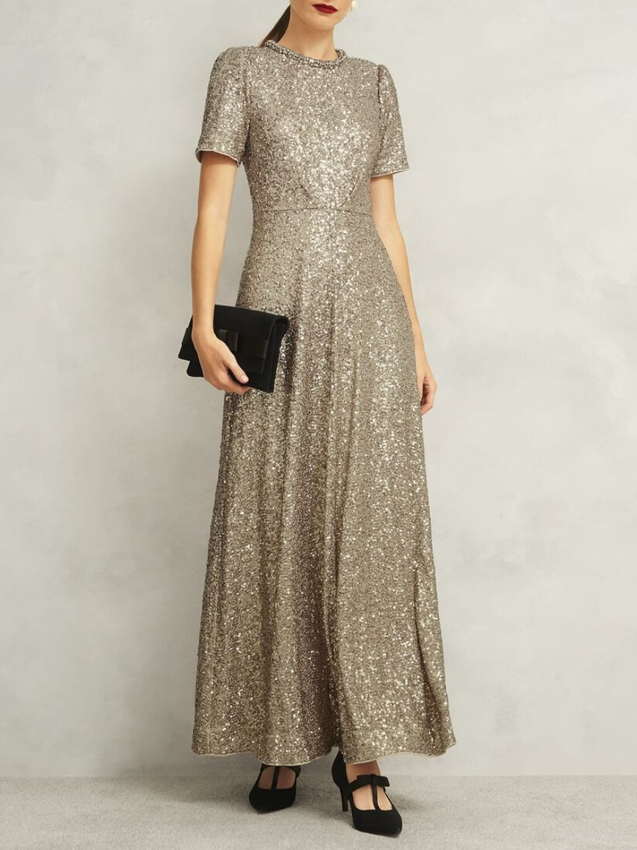 Shirley Sequin Trimmed Maxi Dress