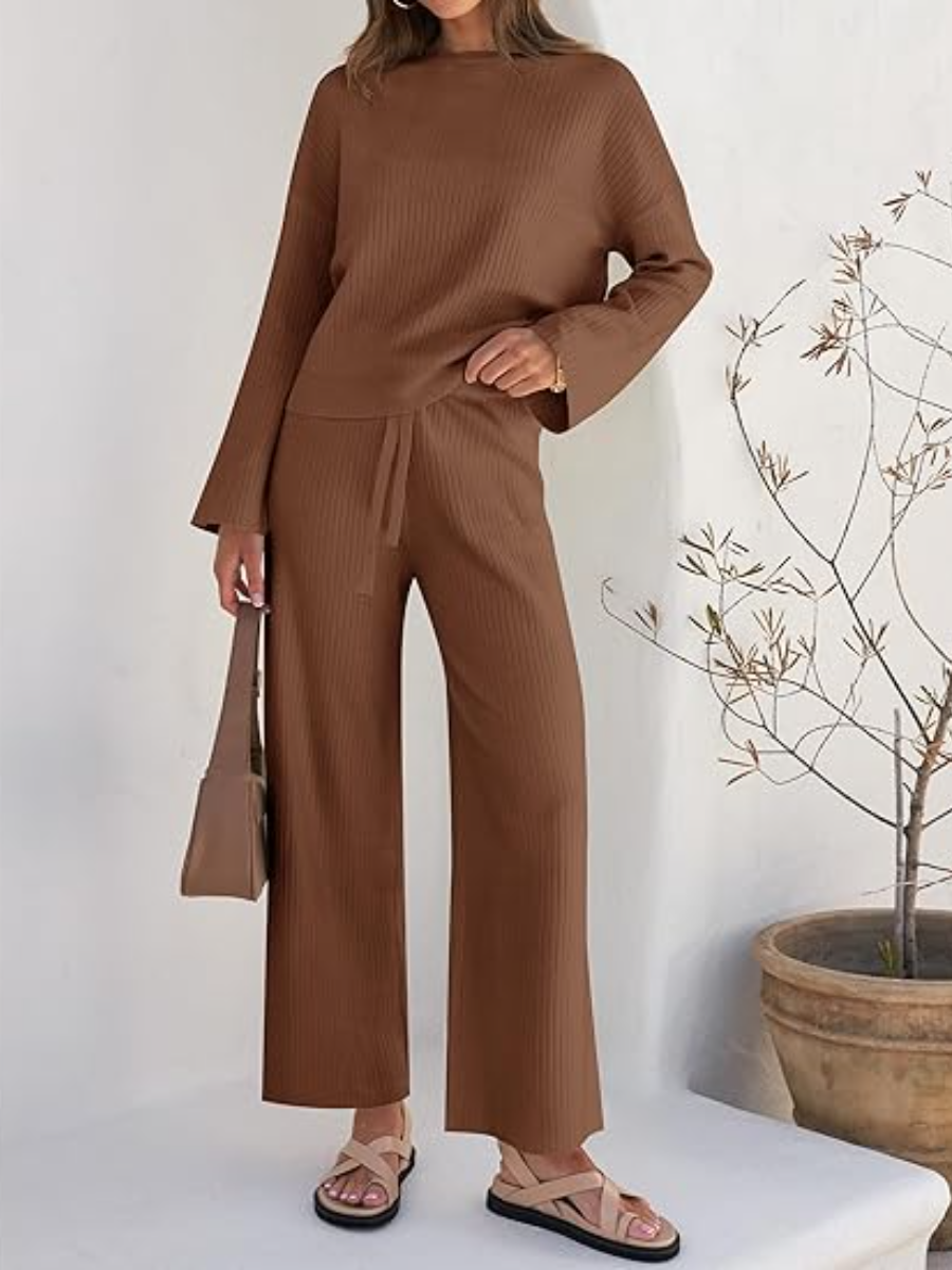 Casual Long Sleeve Knit Set