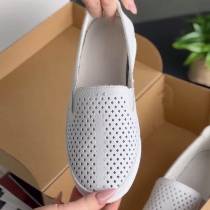 Women's Perforated Leather Loafers