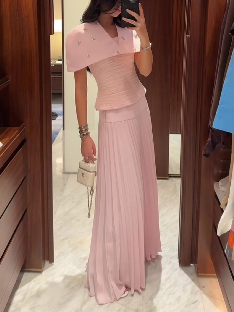 Elegant Pink Set Dress