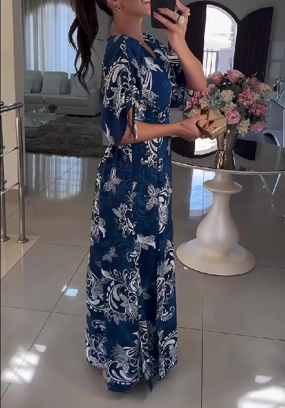 Romantic Floral Fall Maxi Dress