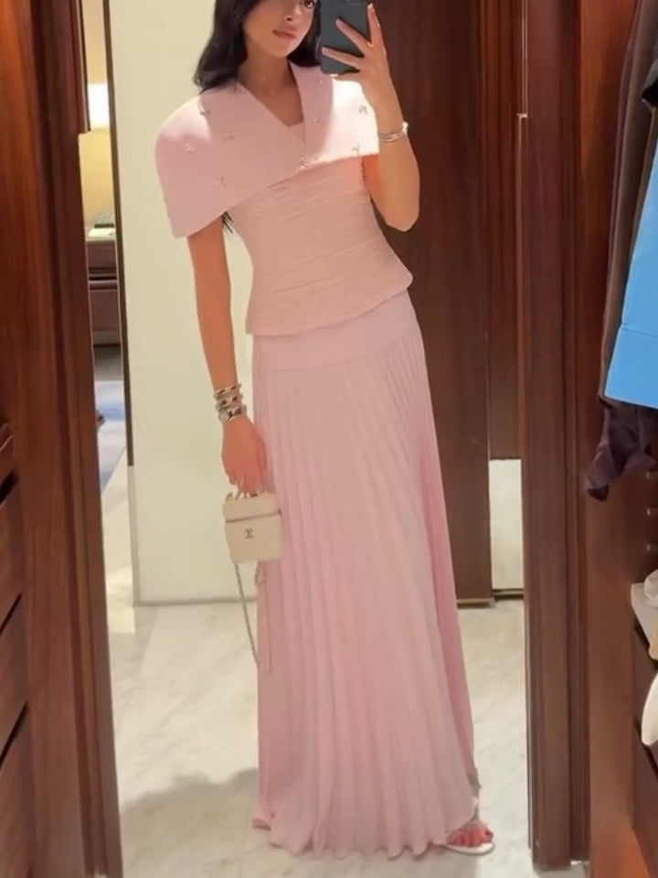 Elegant Pink Set Dress